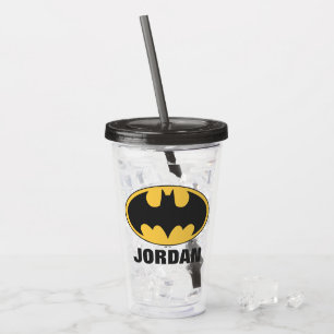 Vaso Acrílico Símbolo de Batman Logotipo Oval