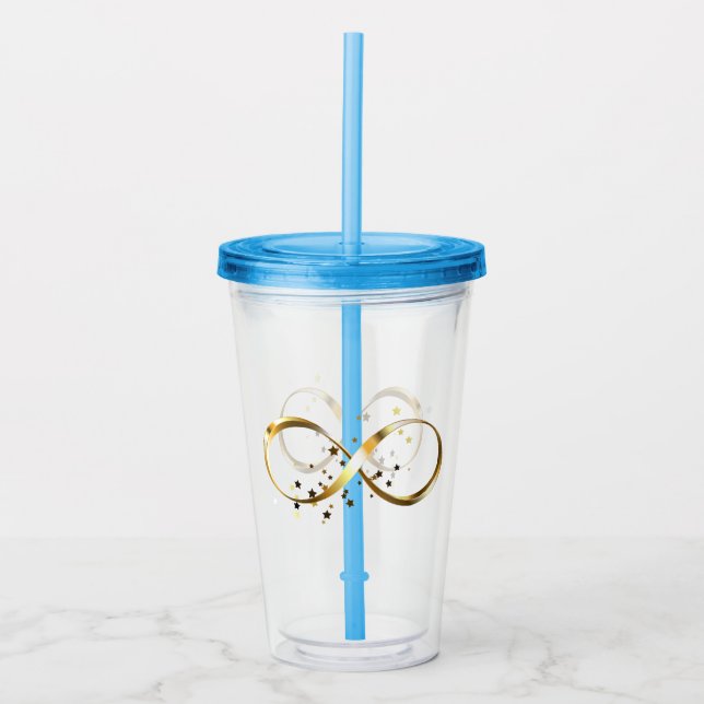 Vaso Acrílico Símbolo de infinito dorado (Anverso)