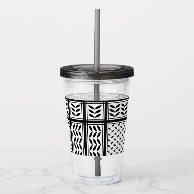 Vaso Acrílico Símbolo de Keffiyeh del patrón de resistencia de P (Anverso)