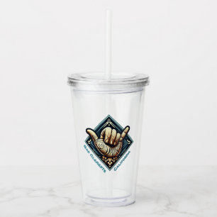 Vaso Acrílico Símbolo de mano de surfista