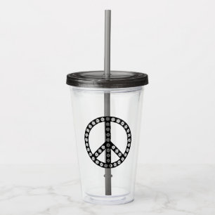 Vaso Acrílico Símbolo de paz de margaría