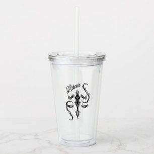 Vaso Acrílico Símbolo libra zodiac