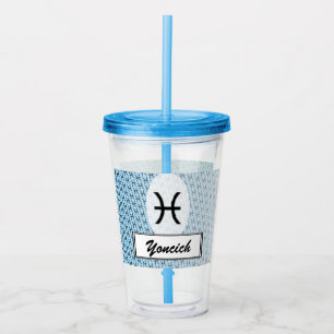 Vaso Acrílico Símbolo Pisces Zodiac estándar por K Yoncich