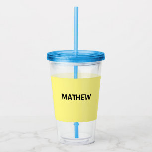 Vaso Acrílico simple initial letter monogram add your name lett