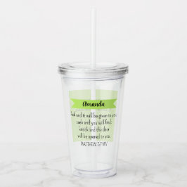 Vaso Acrílico Simple Lime Verde Pregúntenle a Dios Biblia Verdad