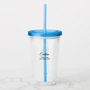Vaso Acrílico Simple texto mínimo añadir nombre lugar ciudad tel