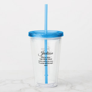 Vaso Acrílico Simple texto mínimo añadir su nombre lugar ciudad