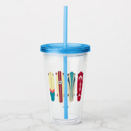 Vaso Acrílico Skateboard Vintage