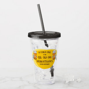 Vaso Acrílico Skeleton Una Fría Para El Cumpleaños De La Vieja C