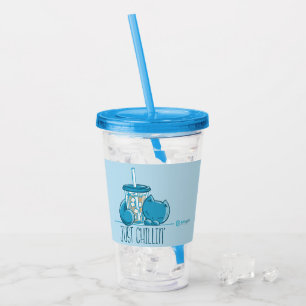 Vaso Acrílico Skribbles: Apenas chillin (azul)