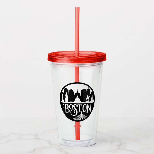 Vaso Acrílico Skyline de Boston (Anverso)