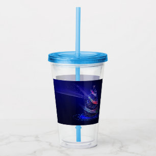 Vaso Acrílico SlipperyJoe árbol de Navidad digital translúcido r