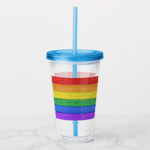 Vaso Acrílico SlipperyJoe's clásico arcoíris táctil hecho a mano