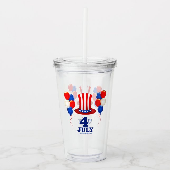 Vaso Acrílico SlipperyJoe's july 4th Independence day classic Un (Anverso)