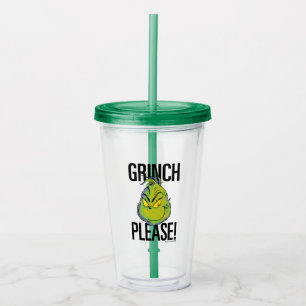 Vaso Acrílico Snarky Grinch   Grinch divertida, por favor, cita