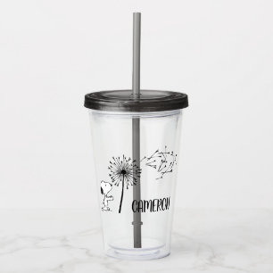 Vaso Acrílico Snoopy con Dandelion