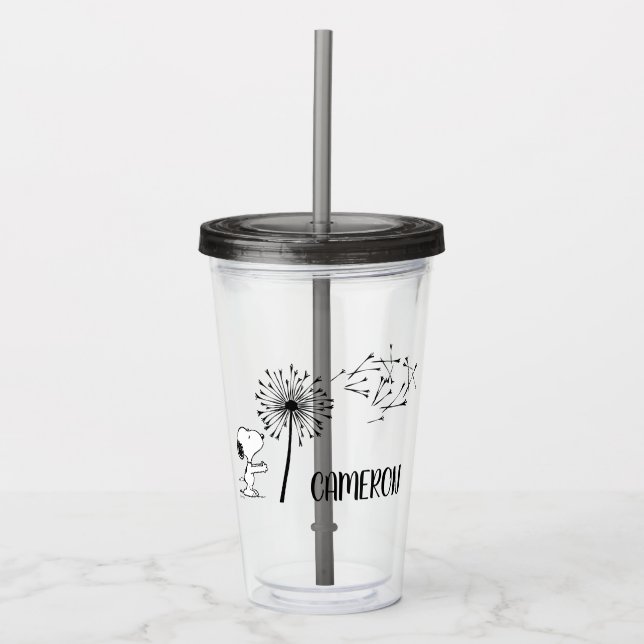 Vaso Acrílico Snoopy con Dandelion (Anverso)
