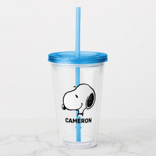 Vaso Acrílico Snoopy Smile Giggle Laugh Pattern