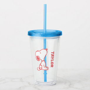 Vaso Acrílico Snoopy So Sweet Flower Pattern