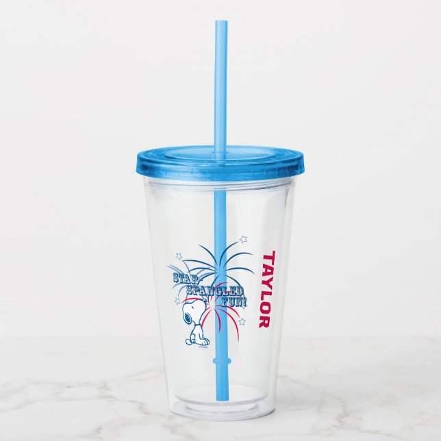 Vaso Acrílico Snoopy Star Spangling Fun (Anverso)