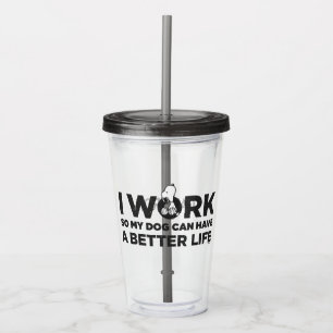 Vaso Acrílico Snoopy - Trabajo Para Que Mi Perro Pueda Tener Una