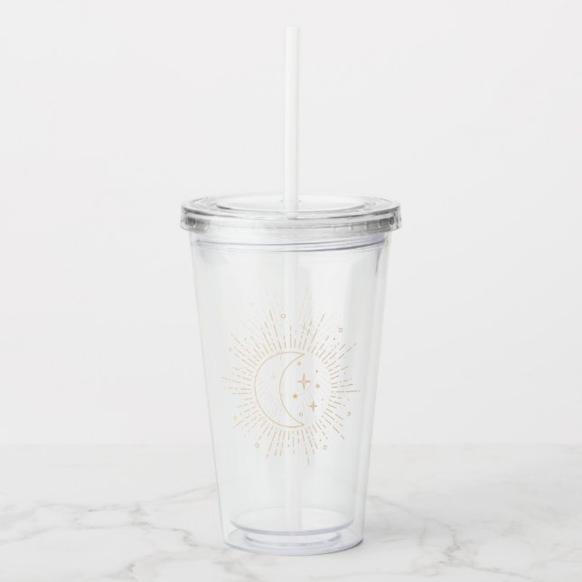 Vaso Acrílico Sol y Luna (Anverso)