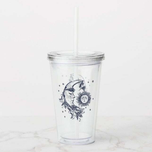Vaso Acrílico Sol y Luna (Anverso)