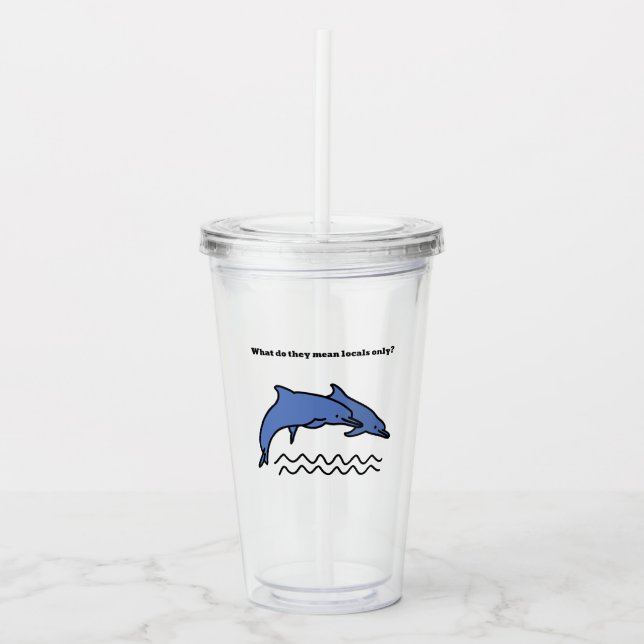 Vaso Acrílico Sólo delfines locales (Anverso)