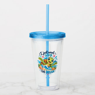 Vaso Acrílico Sólo Quiero Abrazar al Océano