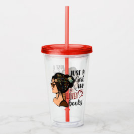 Vaso Acrílico SÓLO UN CHICA, Libros De Flores De Amante Leyendo