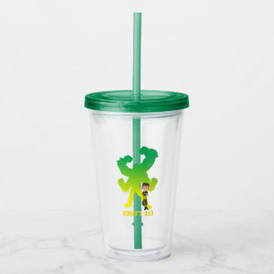 Vaso Acrílico Sombra de Ben 10 y Cuatro brazos