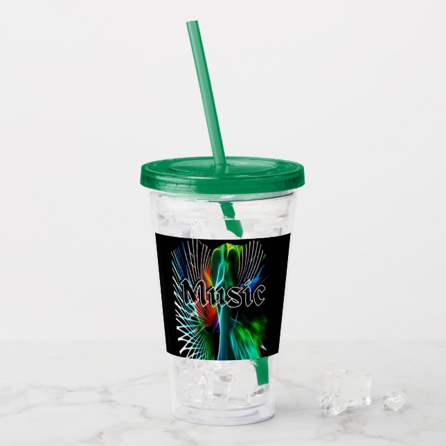 Vaso Acrílico Sonido musical moderno de época (Anverso (hielo))