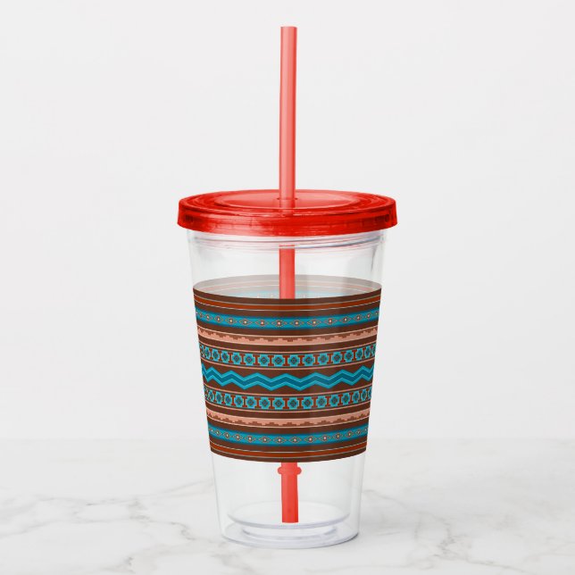 Vaso Acrílico Southwest Style Geometric Cameron Gorge Design (Anverso)