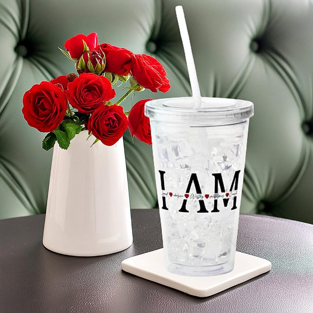 Vaso Acrílico Soy Amado, Elegido, Valiente, Victorioso, Suficien (Subido por el creador)