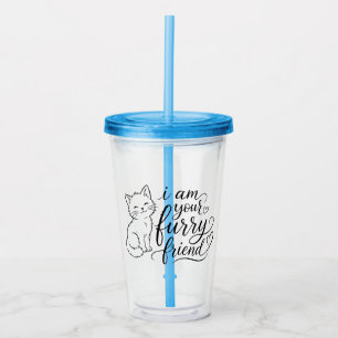 Vaso Acrílico Soy tu amigo peludo Diseño de mascota linda