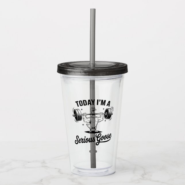 Vaso Acrílico "Soy un ganso serio" (Anverso)