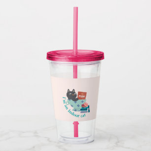 Vaso Acrílico Soy un gato cubierto gracioso