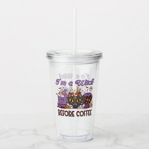 Vaso Acrílico Soy una bruja antes del café