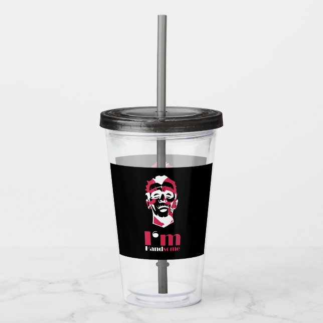 Vaso Acrílico Soy una hermosa cara abstracta (Anverso)
