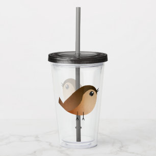 Vaso Acrílico Sparrow Bird Cartoon