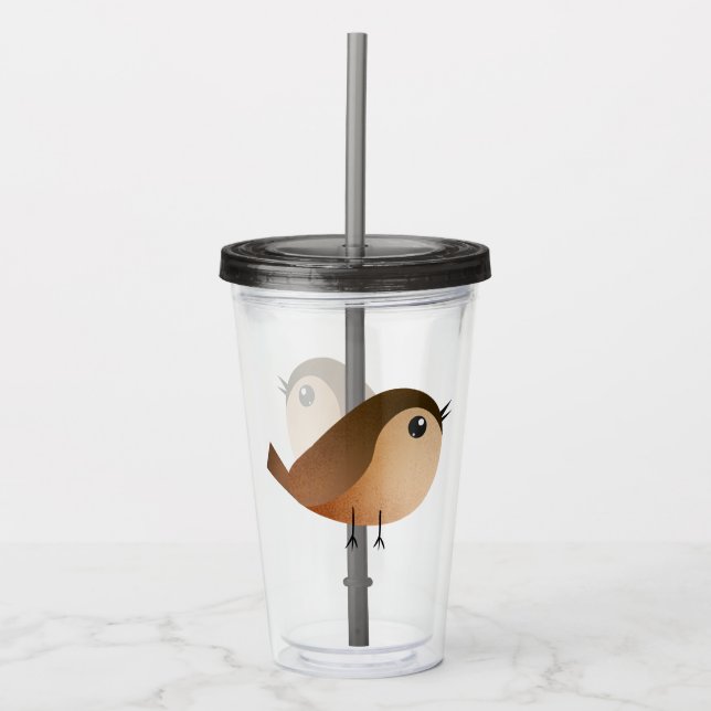 Vaso Acrílico Sparrow Bird Cartoon  (Anverso)
