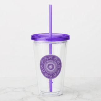 Vaso Acrílico Spirit Dodecahedron Purple Mandala Tumbler
