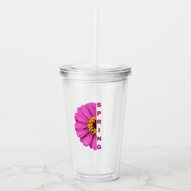 Vaso Acrílico Spring Floral Tumbler | Spring Acrylic Tumbler (Anverso)