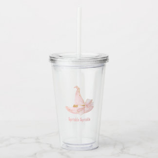 Vaso Acrílico Sprinkle Sprinkle Gorra de bruja rosada Tumbler
