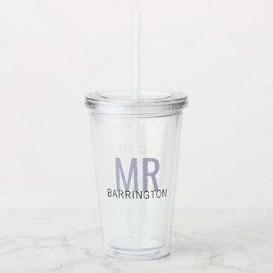 Vaso Acrílico Sr. Apellido Boda Fecha Nombre del Groom