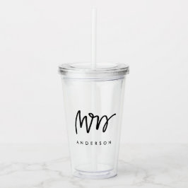 Vaso Acrílico Sra. con Letra a Mano Personalizada