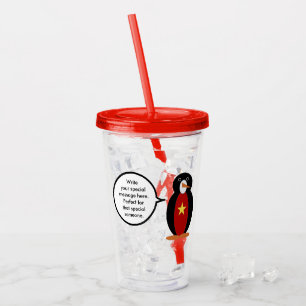 Vaso Acrílico Sra. Pingüino Personalizada Hablando Vietnamita