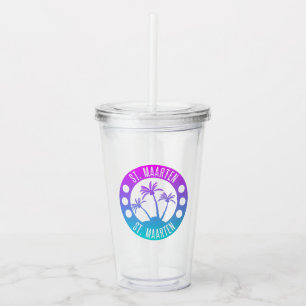 Vaso Acrílico St. Maarten Blue Gradient Sint Martin