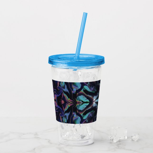 Vaso Acrílico Stained Glass Acrylic Pour Tumbler