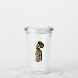 Vaso Acrílico Steampunk rosa y dorado